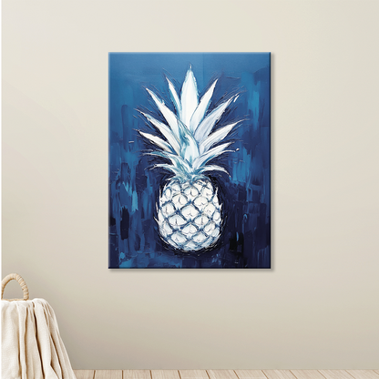 WHITE GOLD – Original Pineapple Wall Art Canvas, Ready to Hang