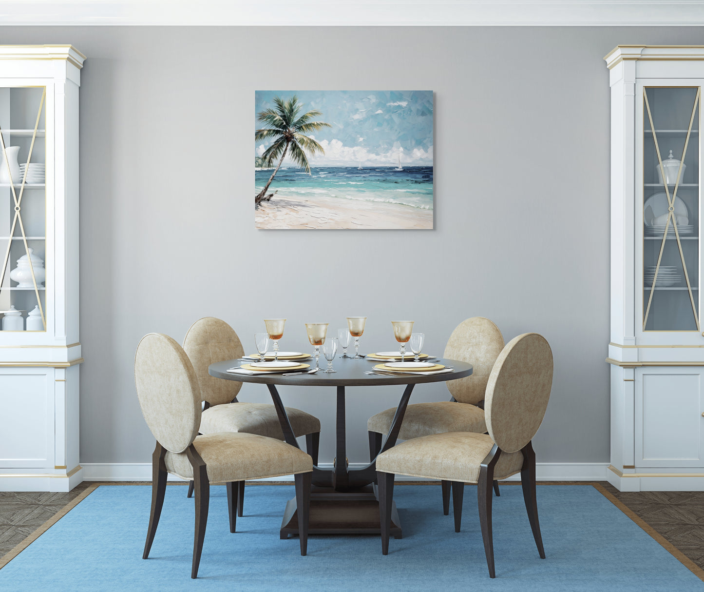 CANCUN AFTERNOON Coastal Wall Art on Canvas, Multiple Sizes