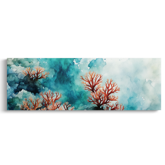 Awe-inspiring sea life wall art COASTAL CORAL. The sea life canvas wall art shows beautiful coral under the sea.
