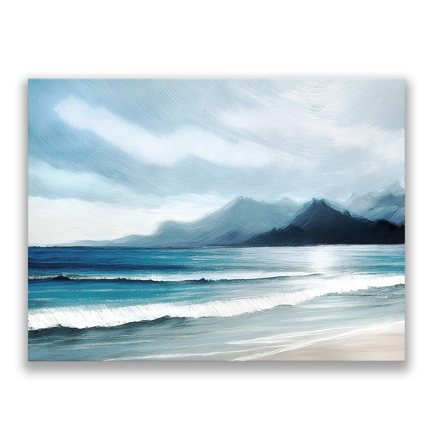 BLUE MOUNTAINS - seascape artwork | canvas wall art, fade-resistant, ready to hang, 100% original artwork.
