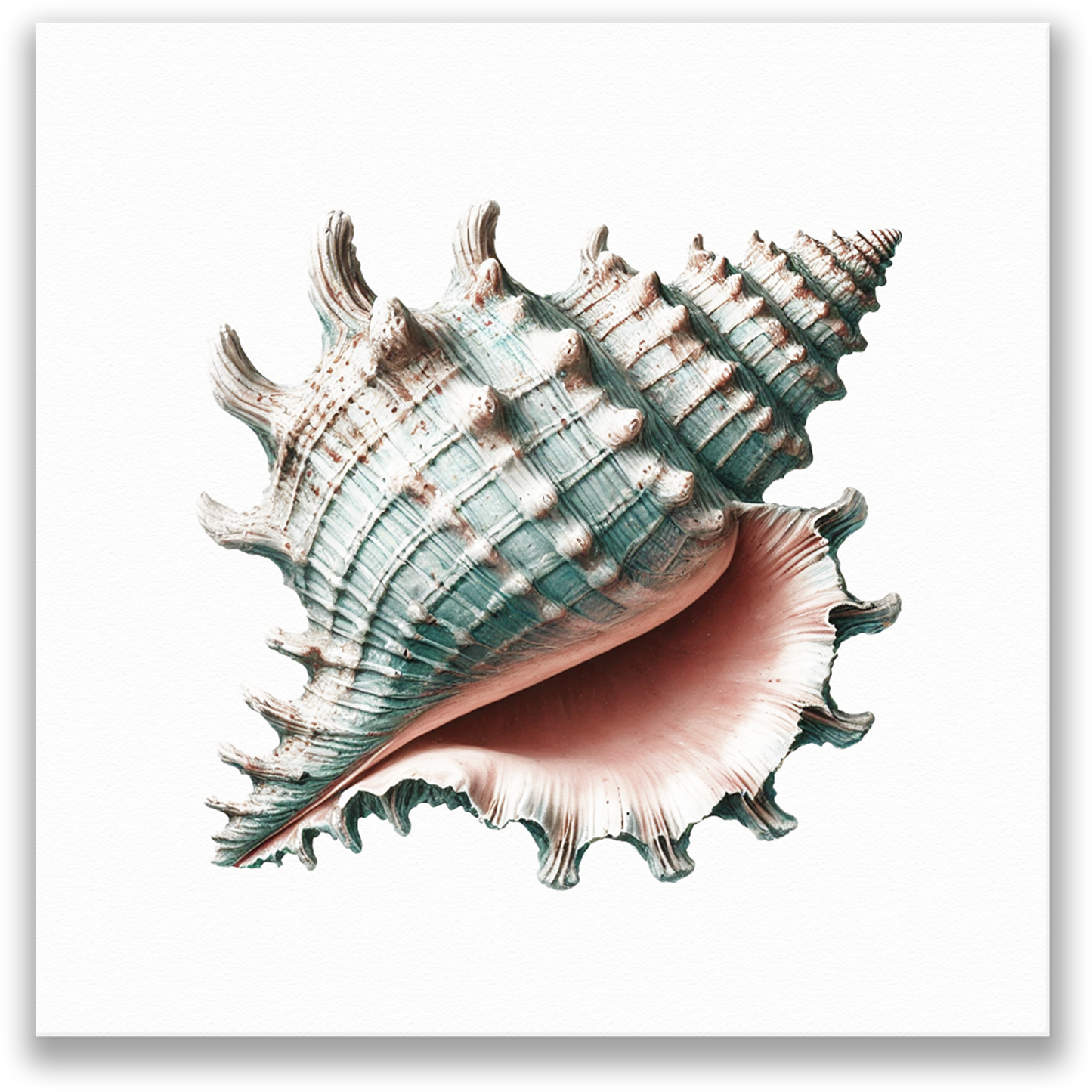 SEA SPIRAL Gallery Wrap Canvas, Shell Wall Art, Fade Resistant