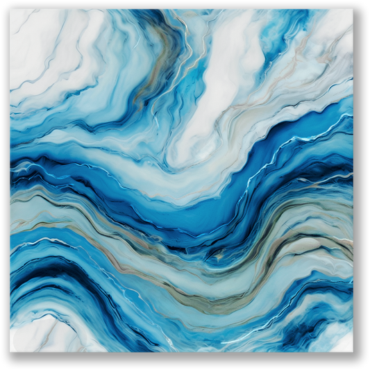 blue abstract coastal art ROLLING SURF. The beautiful ocean art shows blue abstract design.
