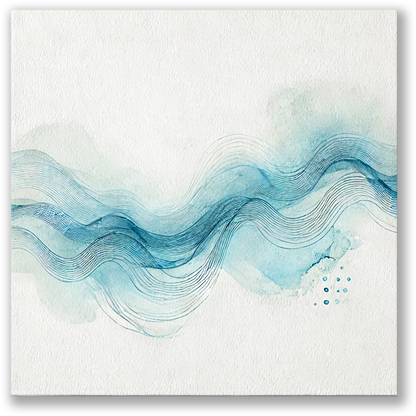 ocean wall art canvas SEA VOYAGE. The coastal canvas art shows an abstract design inspired by the ocean.
