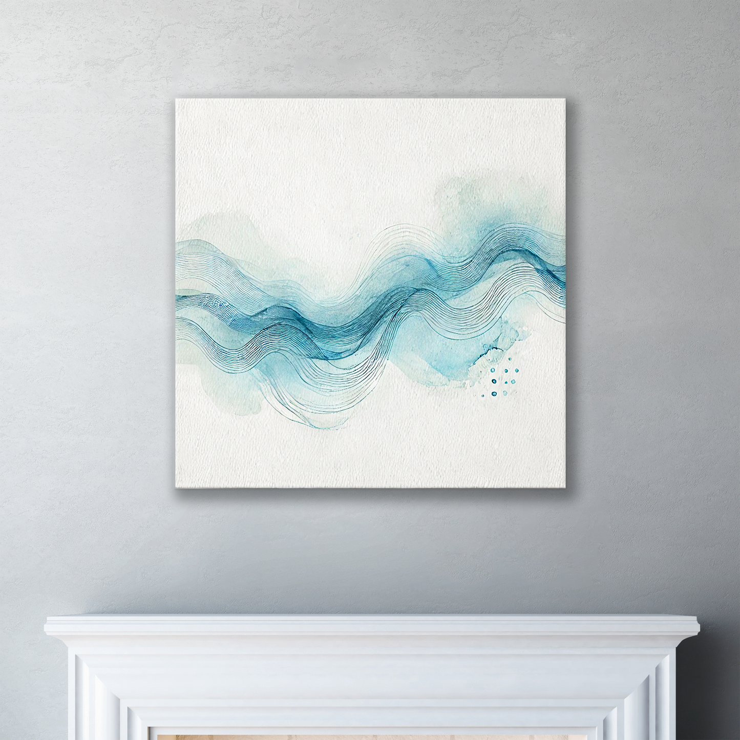 The ocean wall art canvas SEA VOYAGE. The piece hangs on a wall.
