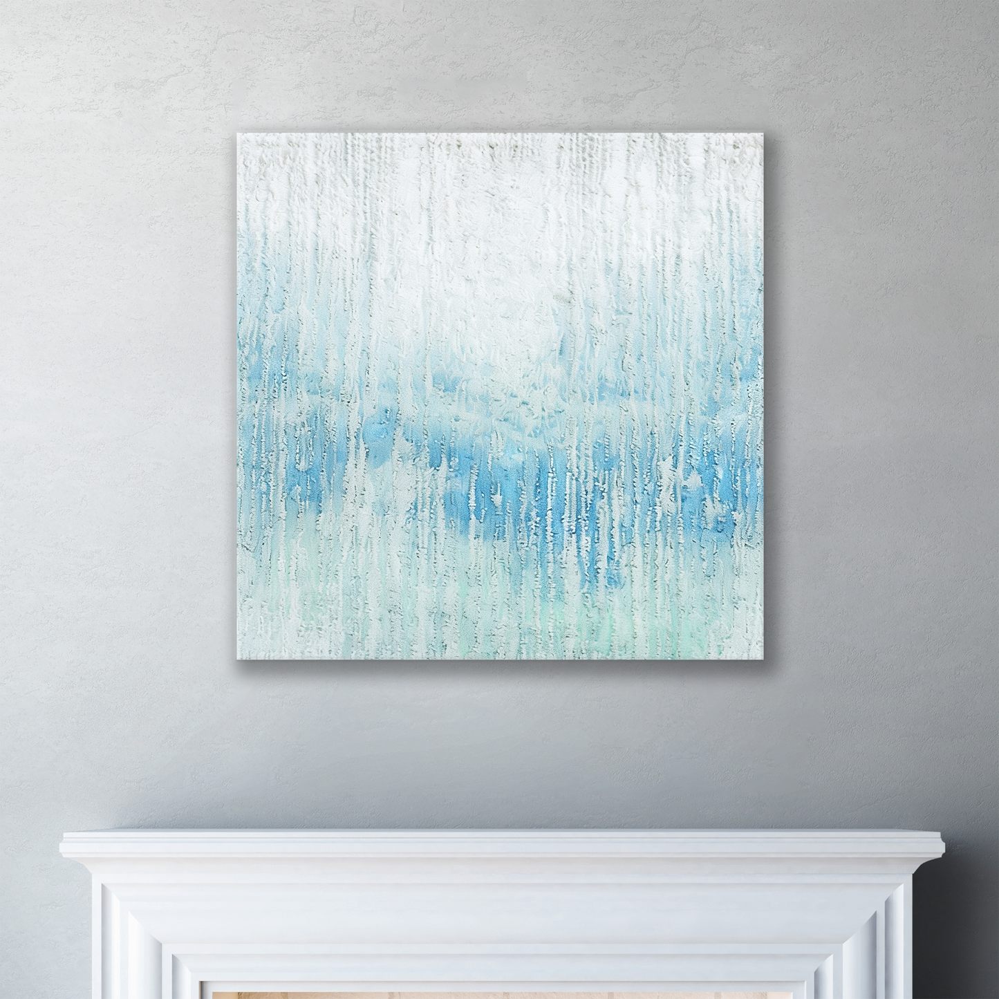 The ocean wall art SILENT DRIFT. The piece hangs on a wall.
