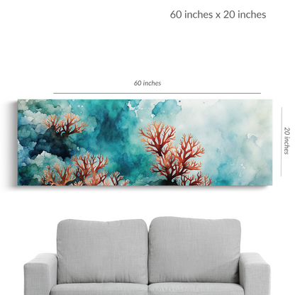 COASTAL CORAL Gallery Wrap Canvas, Sea Life Wall Art, Fade Resistant