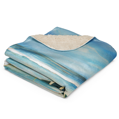 NO WORRIES Blanket, Soft Sherpa Blanket With Exclusive Beach Art