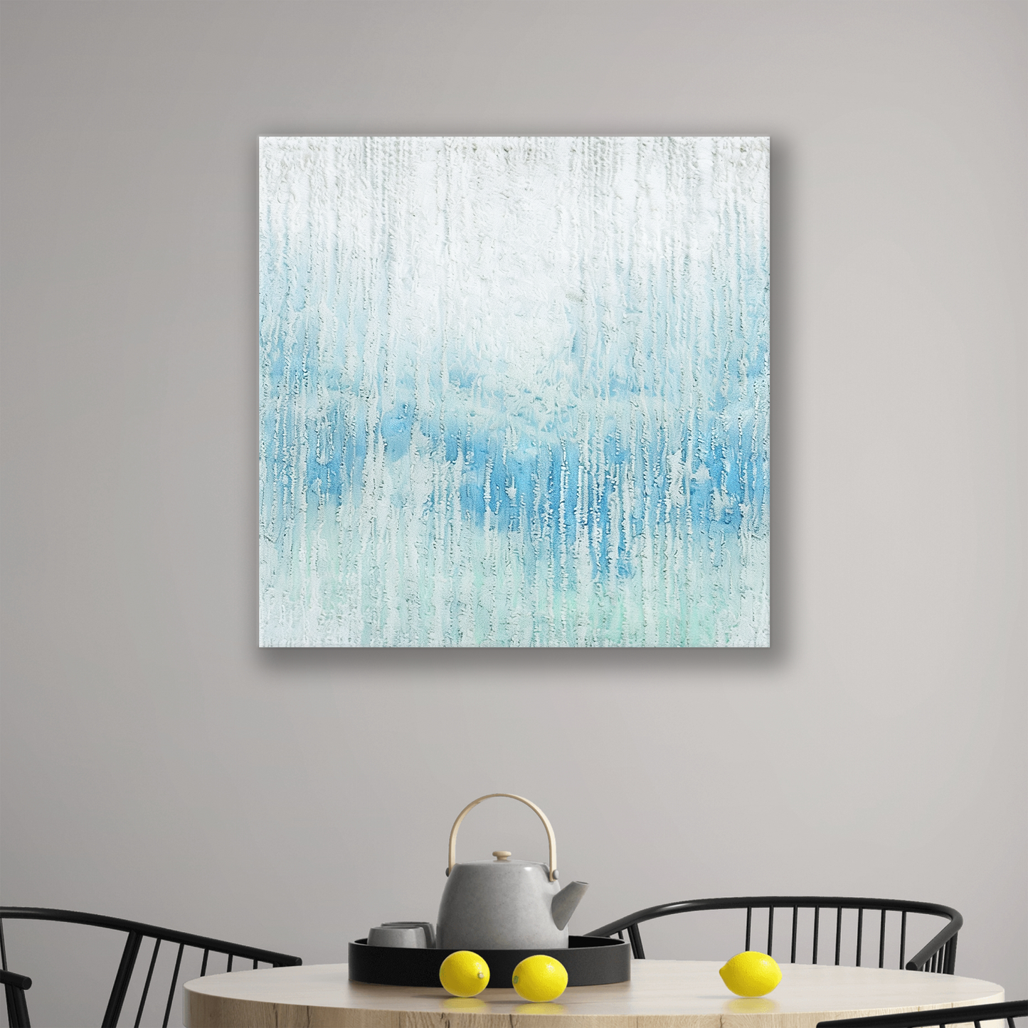 The ocean wall decor SILENT DRIFT. The piece hangs on a wall.
