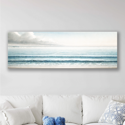 BEYOND THE BLUE Canvas, 20-inch x 60-inch Ocean Artwork, Statement Coastal Art Series