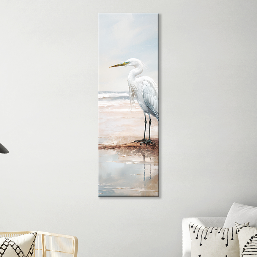 COASTAL HERON – Original Heron Art on Canvas