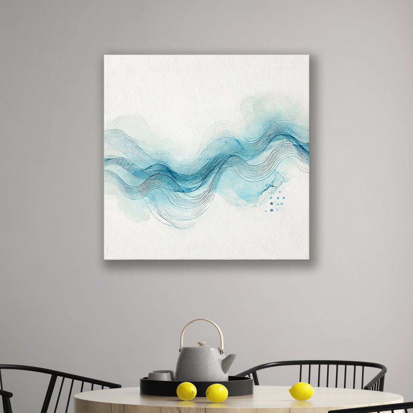 The ocean wall decor canvas SEA VOYAGE. The piece hangs on a wall.
