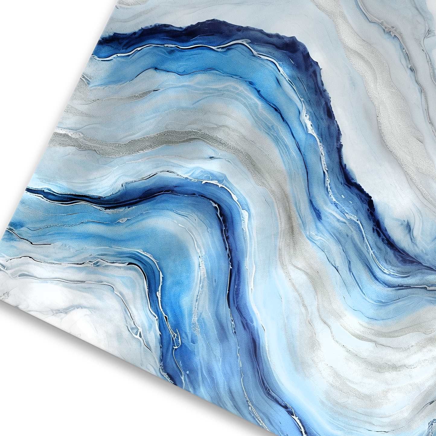 Closeup of blue coastal wall art BLUE WAVES
