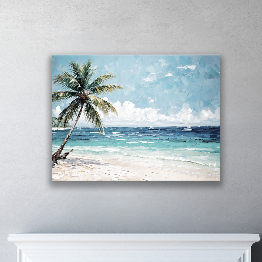 CANCUN AFTERNOON , hanging on a wall, made with thick poly-cotton blend canvas
