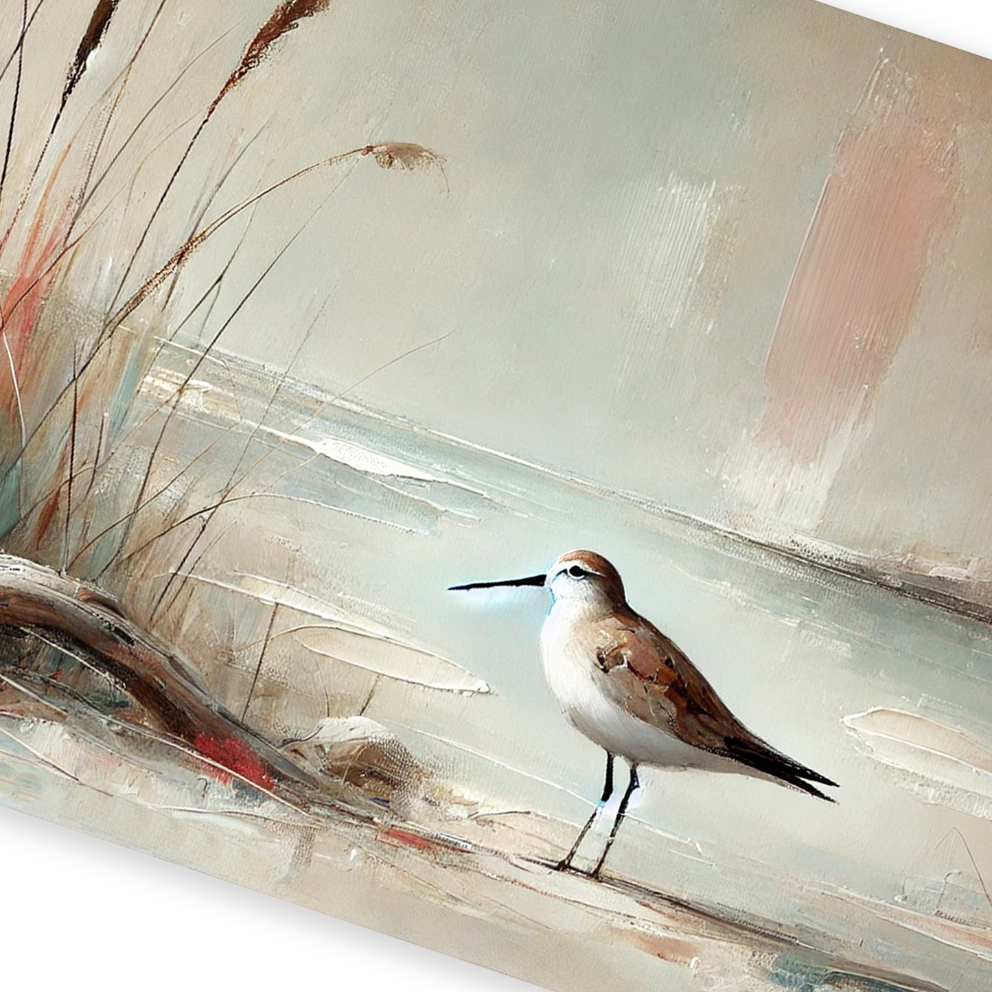 Closeup of fall shore art AUTUMN SANDPIPER