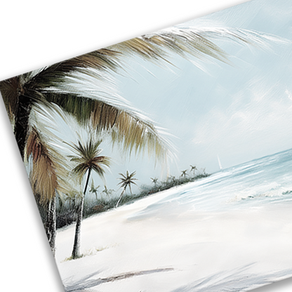 Closeup of SEVEN MILE BEACH , textured brush strokes on thick poly-cotton blend canvas
