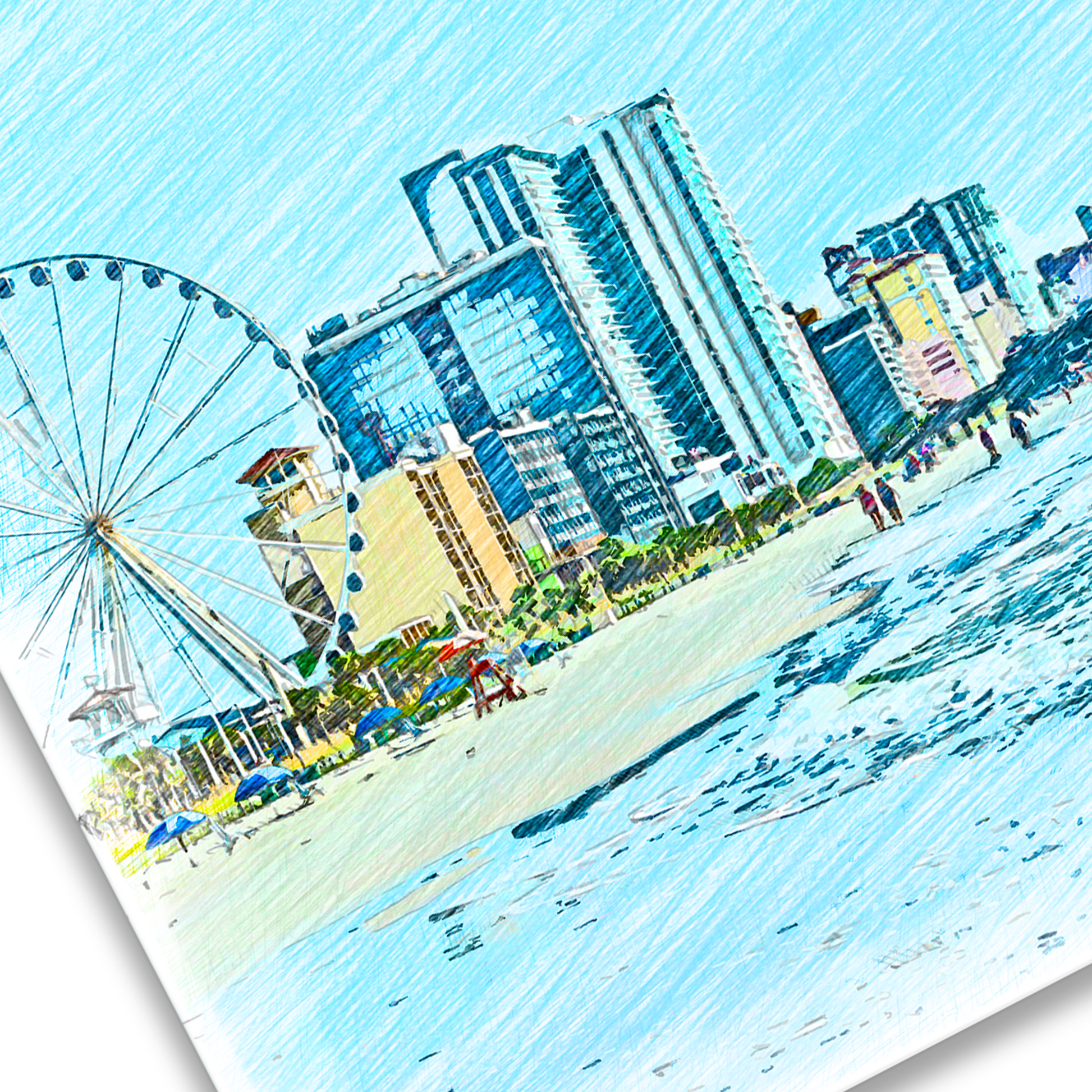 Closeup of Myrtle Beach wall art print Myrtle Beach Grand Strand
