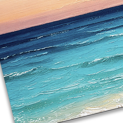 Closeup of HAWAIIAN SUNSET , textured brush strokes on thick poly-cotton blend canvas
