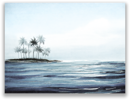 TROPICAL ISLE – Original Tropical Wall Art Canvas, Ready to Hang