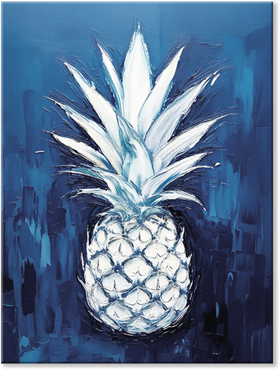 WHITE GOLD – Original Pineapple Wall Art Canvas, Ready to Hang