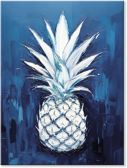 WHITE GOLD – Original Pineapple Wall Art Canvas, Ready to Hang