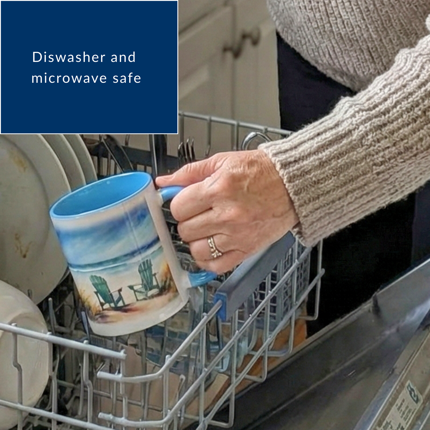 No Worries Ceramic, Color-Inside Coffee Mug, Beach Theme