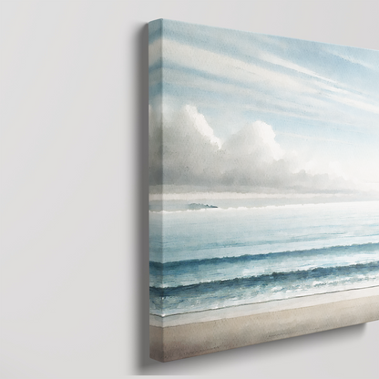 beach canvas art BEYOND THE BLUE mirrored canvas edge.
