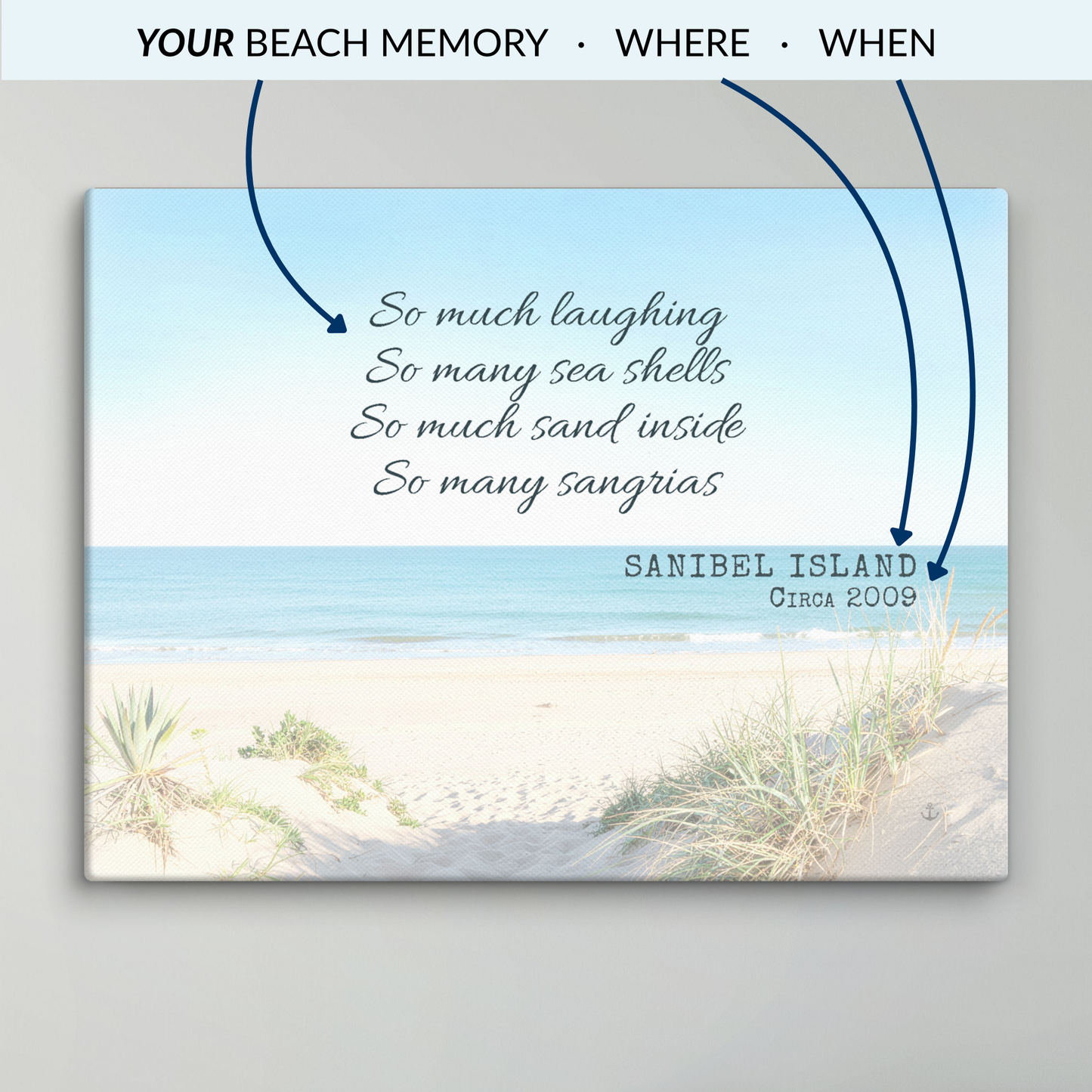 Memory Anchor™ Personalized Beach Canvas: Sun-Bleached Shores Edition