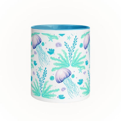 Front view of 11 oz colorful coffee cup

