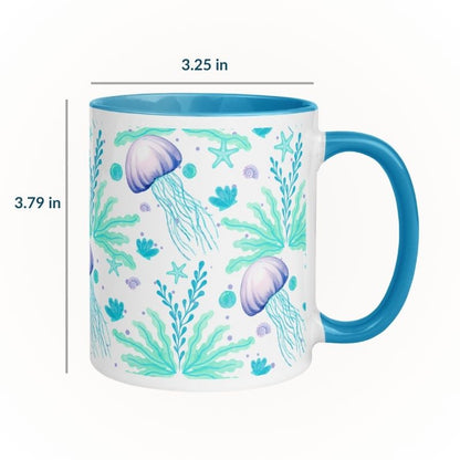 11 oz mug showing dimensions: 3.25 in wide, 3.79 in tall
