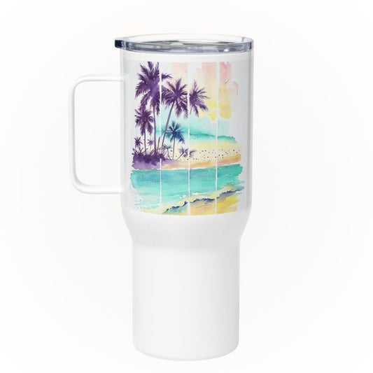 Island Sunset Stainless Steel Tumbler with Handle, M, Insulated