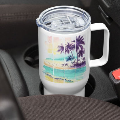 Island Sunset Stainless Steel Tumbler with Handle, M, Insulated