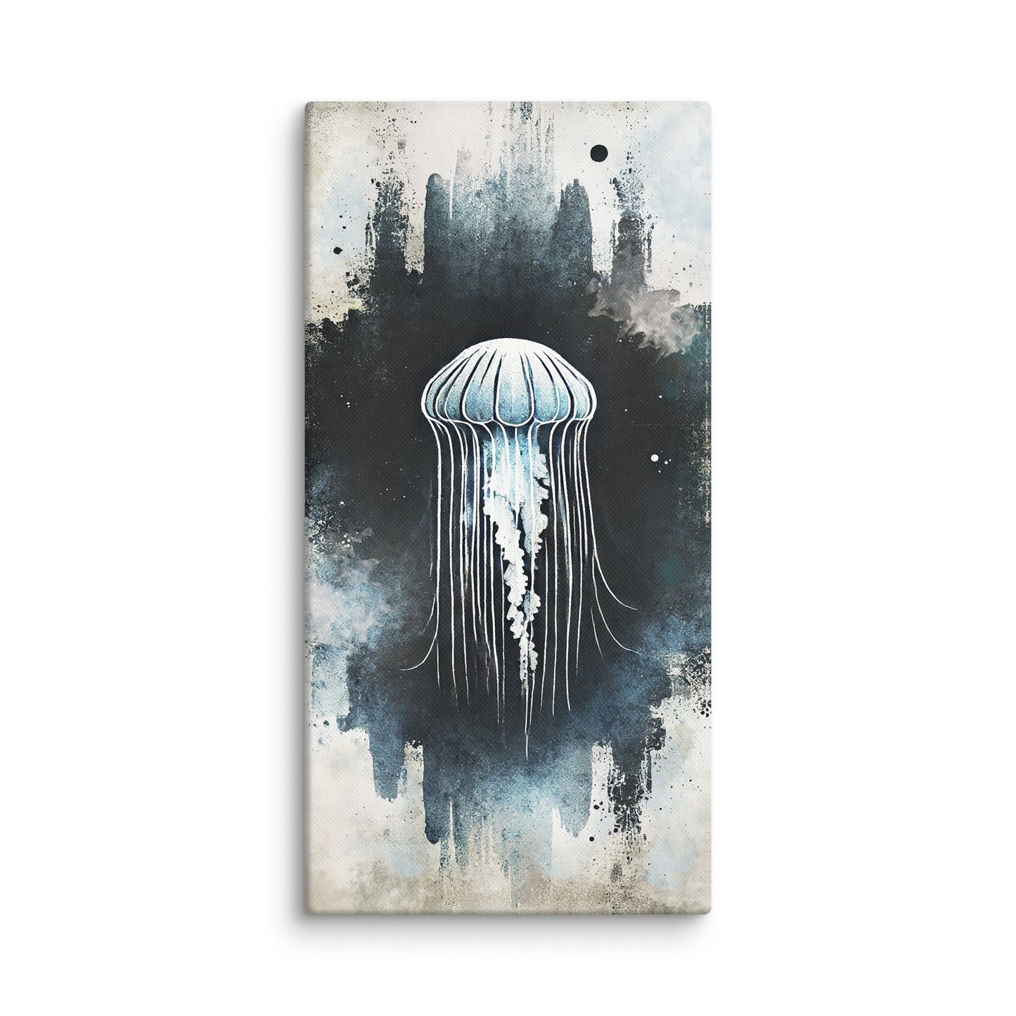 MOONLIT JELLY Gallery Wrap Canvas, beach wall art on canvas, Fade Resistant