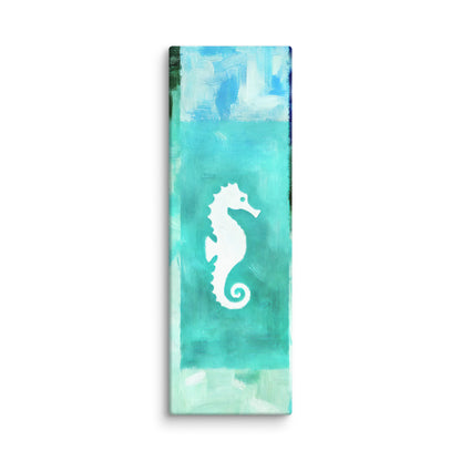 TURQUOISE SEAHORSE Gallery Wrap Canvas, Seahorse Wall Art, Fade Resistant