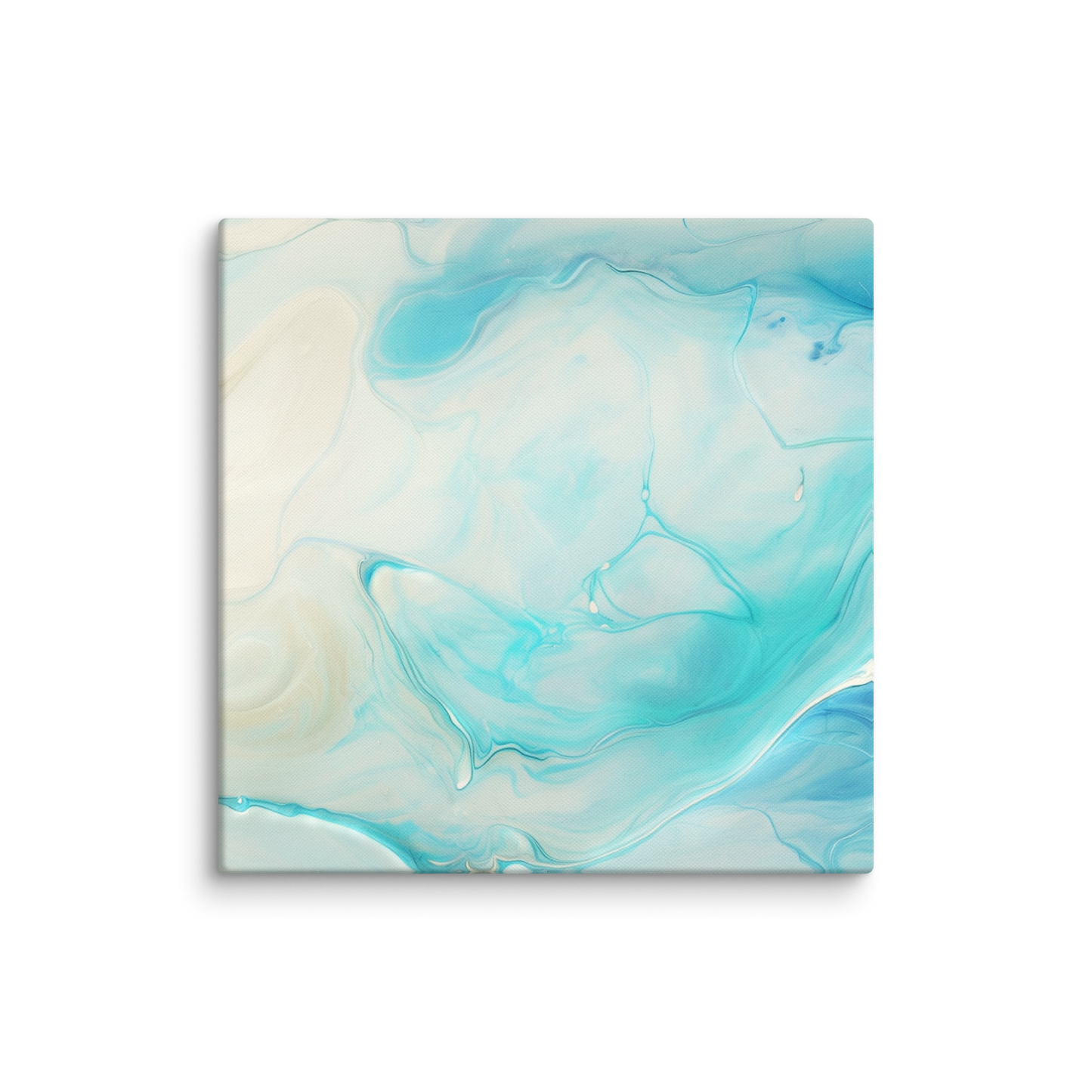 beautiful ocean art OCEAN'S PEACE. The calming art work shows an abstract in coastal colors, light blue and tan.
