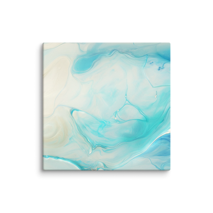 beautiful ocean art OCEAN'S PEACE. The calming art work shows an abstract in coastal colors, light blue and tan.
