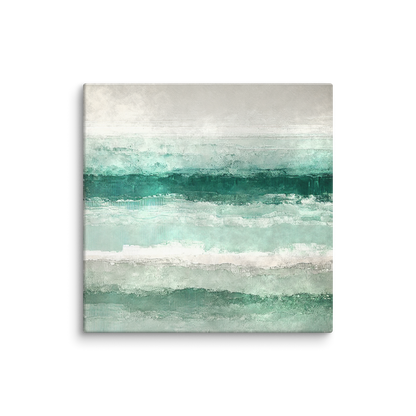 ocean wall artwork QUIET CURRENT. The seashore canvas art shows an abstract design inspired by the ocean.
