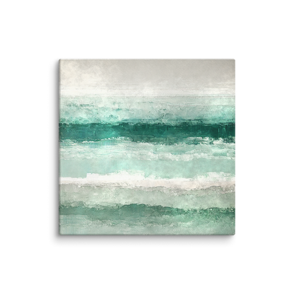 ocean inspired wall art decor QUIET CURRENT. The seashore canvas art shows an abstract design inspired by the ocean.
