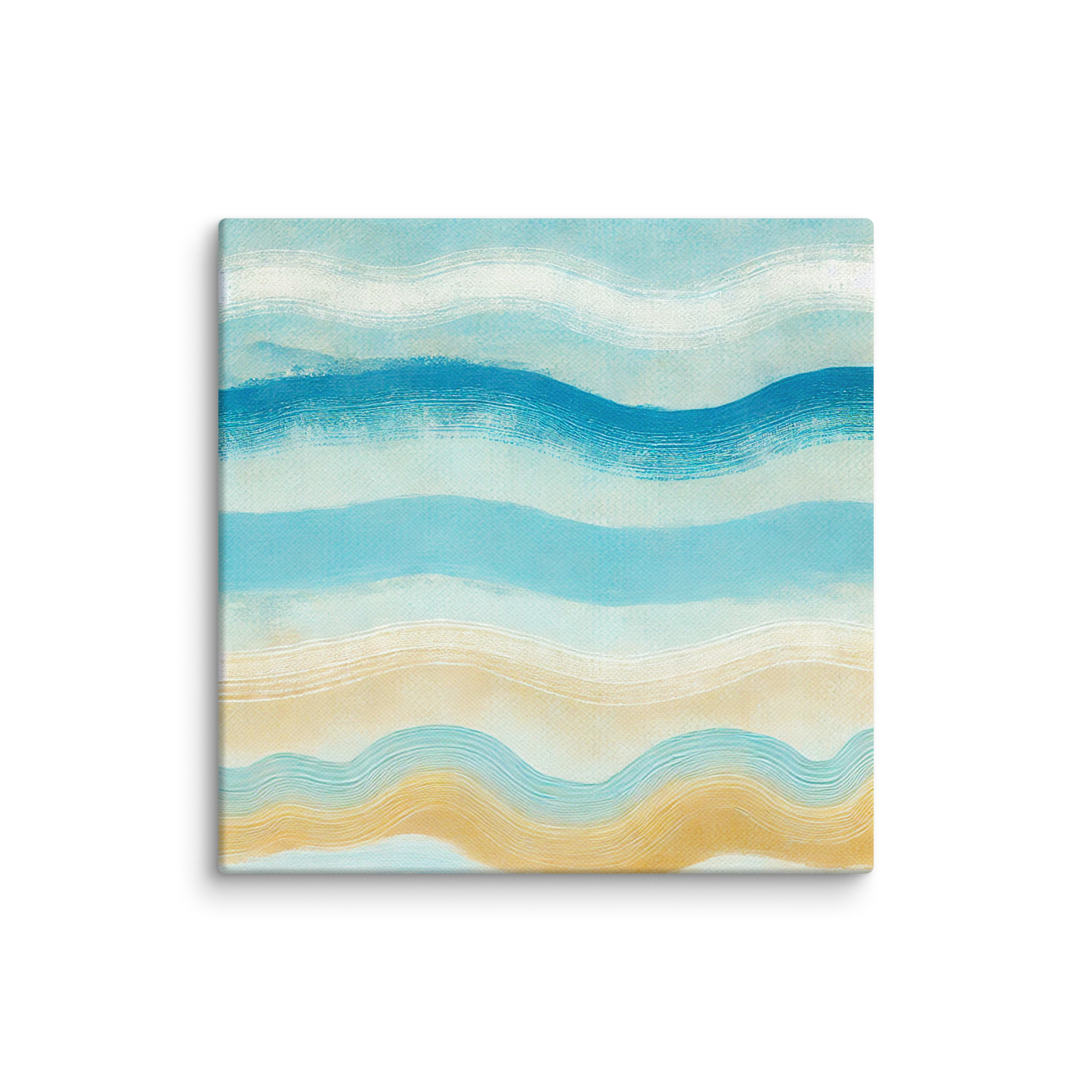 ocean decor MISTY MOTION. The modern coastal artwork shows a multicolored abstract design inspired by ocean waves.
