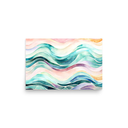 EBB AND FLOW Museum Quality Print Waves Art Print, Premium Luster Finish