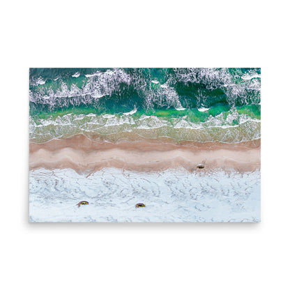 WINTER'S SHORELINE Museum Quality Print Aerial Shore Art, Premium Luster Finish