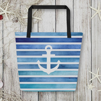 Starboard Anchor Personalized Women Tote Bag with Pocket, Large, Washable