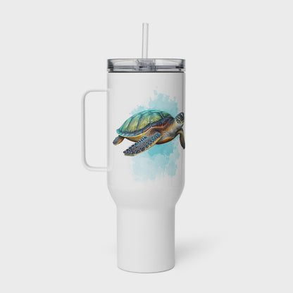 Sea Turtle Stainless Steel Tumbler with Handle, XL, Insulated