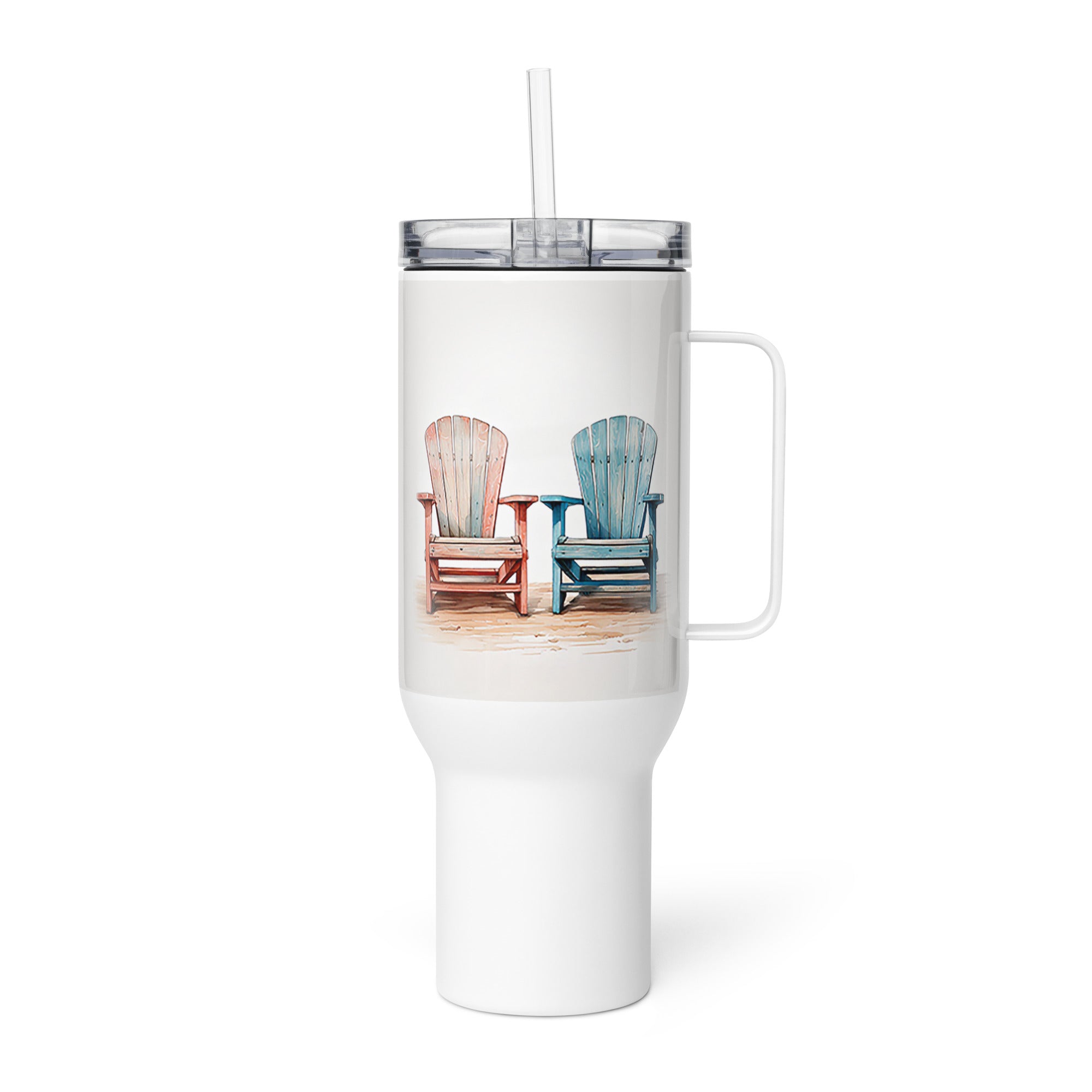 A 40 oz tumbler with an ocean inspired design will be your favorite travel mug: great as a coffee tumbler or a cup for your favorite iced soda or tea.
