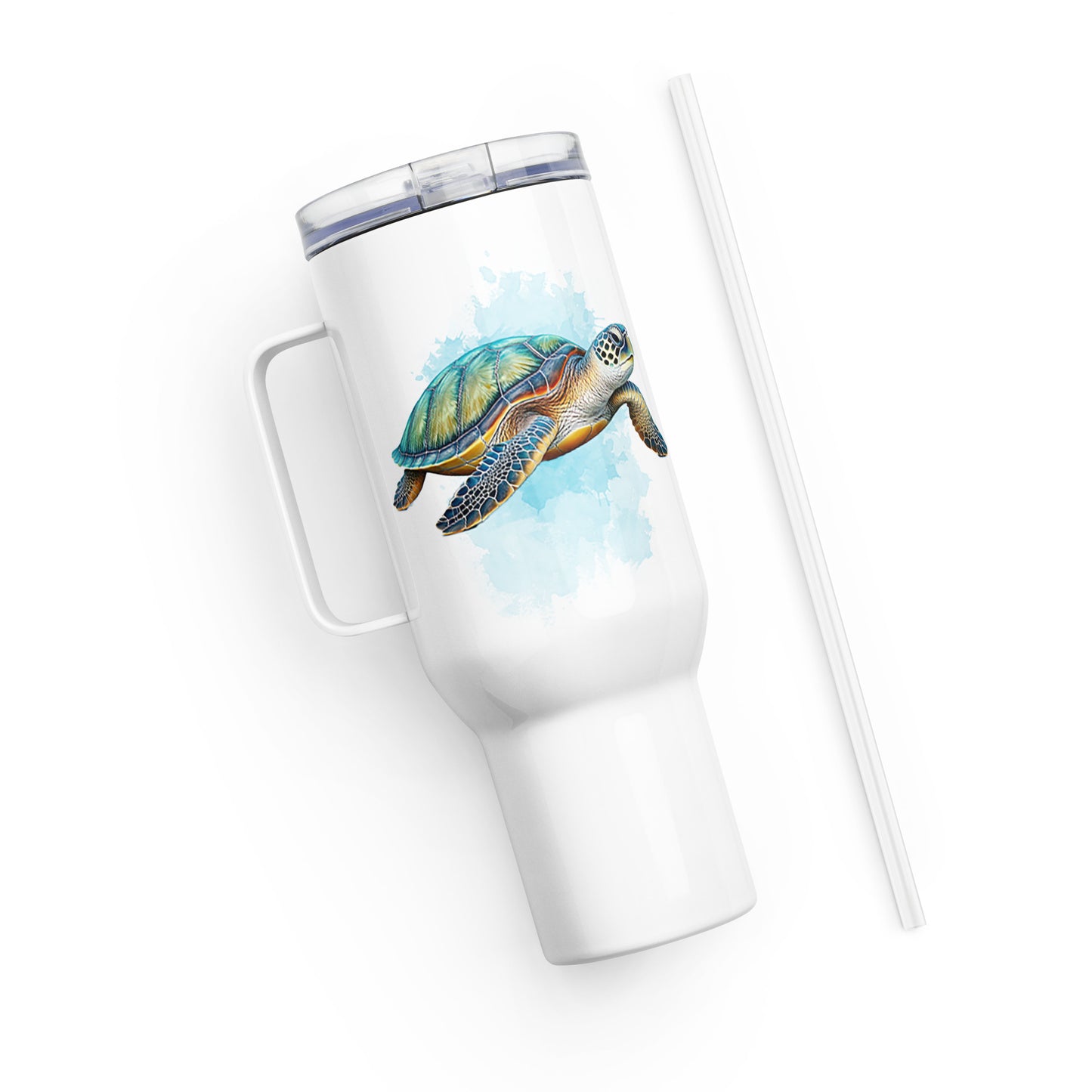 Sea Turtle Tumbler, Premium Beach Buddy Travel Cup, Insulated Tumbler with Handle, 40 oz., Extra Large