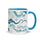 Curvy Waves Mug — Ceramic Mug with Bright Beach Style, 11 Ounces with color inside